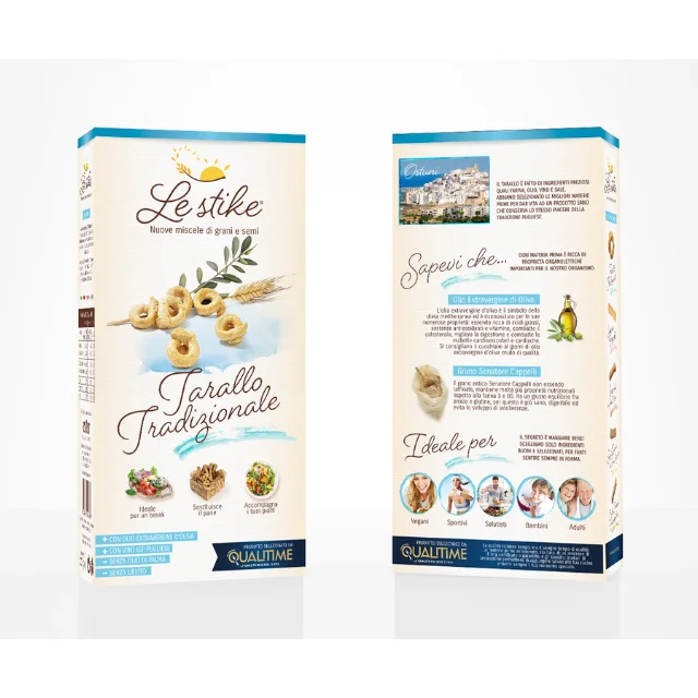 Premium Quality Taralli with Senatore Cappelli Flour for deli shop in paper box 200g