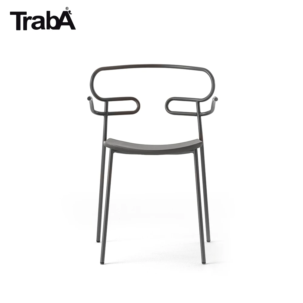 Best Quality stackable Armchair metal frame PU seat outdoor