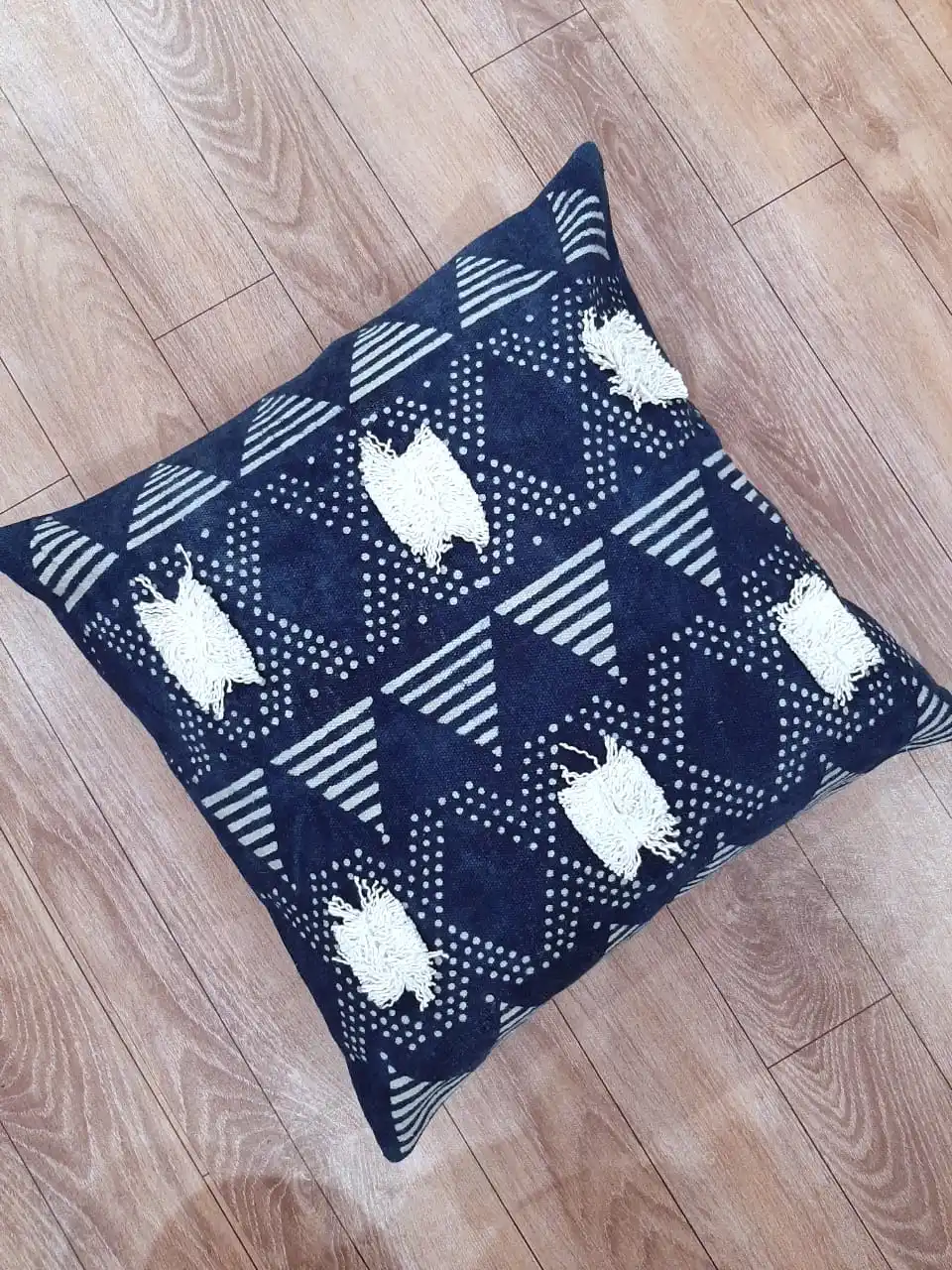 Cotton Indigo Dabu Bagru Hand Block Print Decorative Cushion Covers 45X45cm