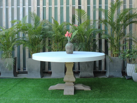 Высококачественный современный дизайн обеденный стол большого размера с мраморным эффектом для дома и сада наружного использования ручной работы во Вьетнаме