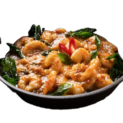 Frozen Shrimp with basil sauce thai food White Vannamei Shrimp ready to eat for Retail and Food Services made in Thailand