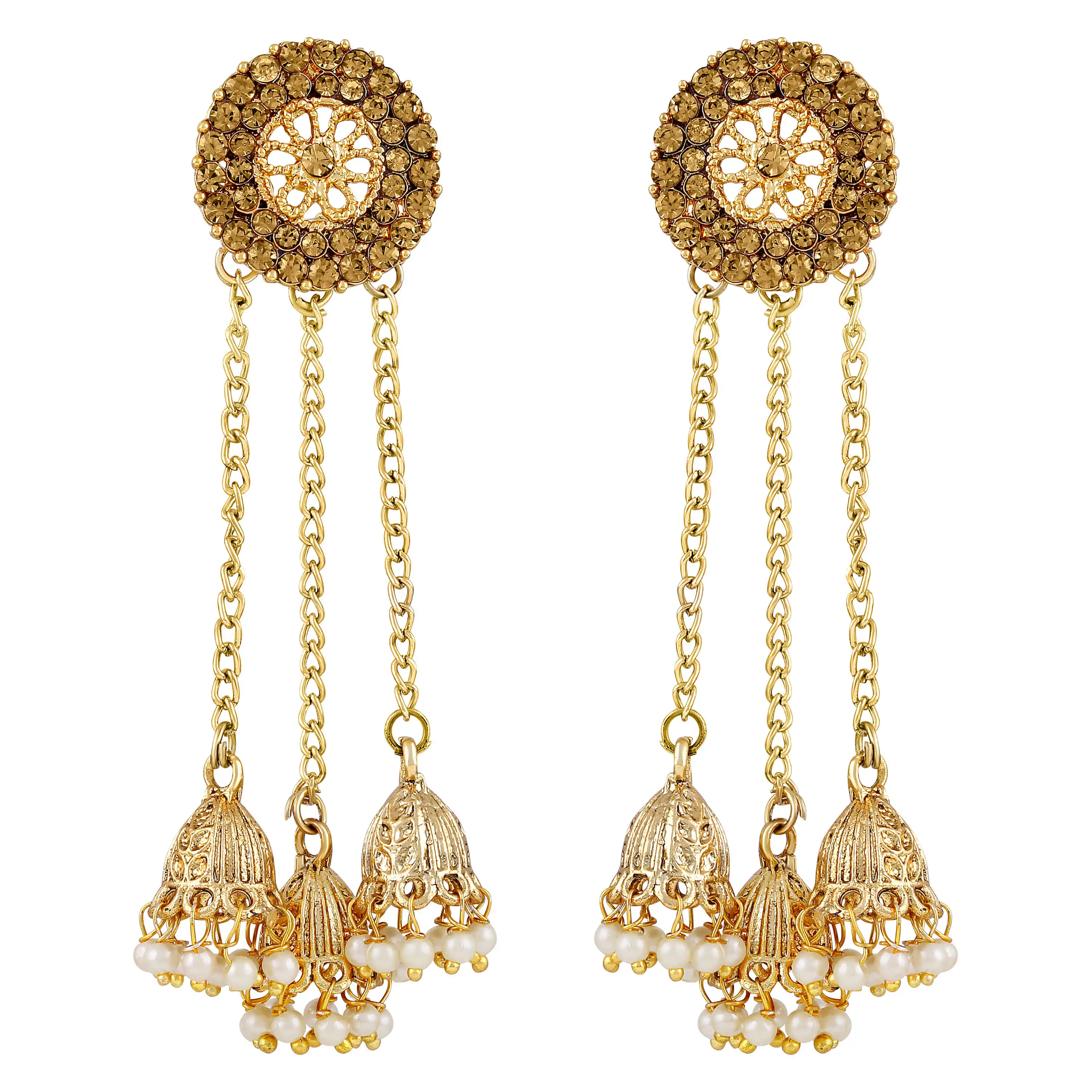 Dangler wholesale Gold plated latken shape with  jhumki earring for women