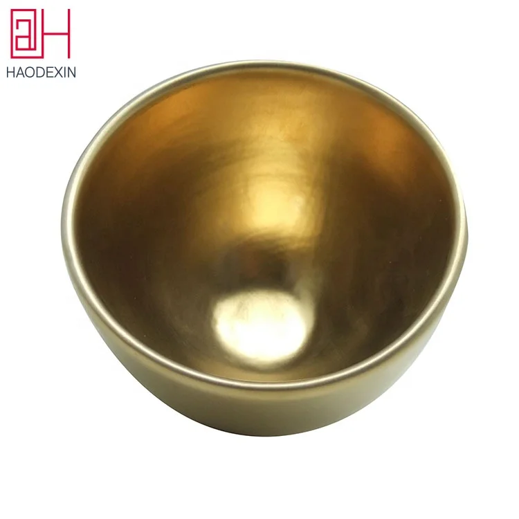 HAODEXIN home decor 10oz Buddha matte gold ceramic temple candle bowl jars ceramic food soup bowl for scented candle making