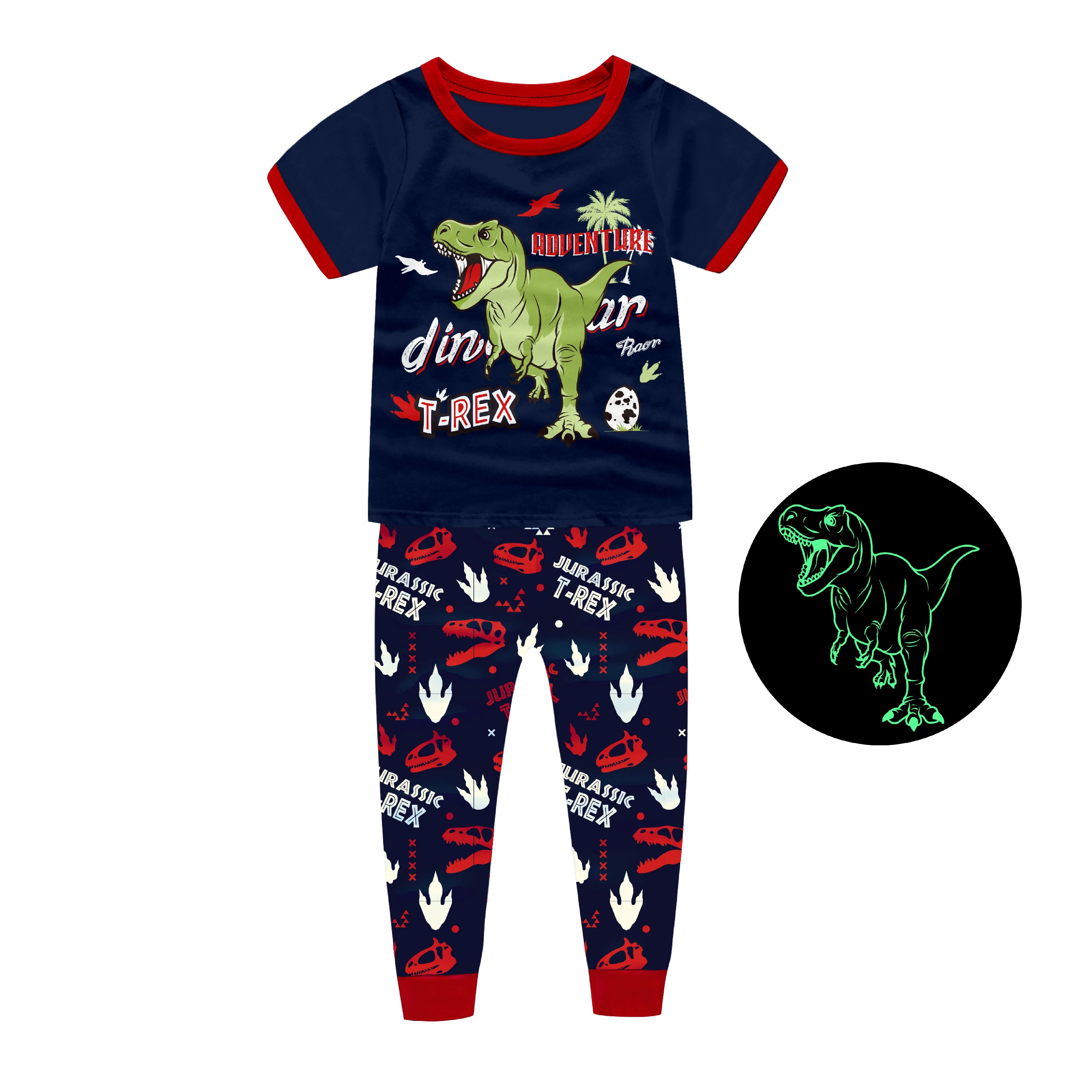 
dinosaur boy pajama children cartoon pijamas 100 cotton sleepwear pajamas 