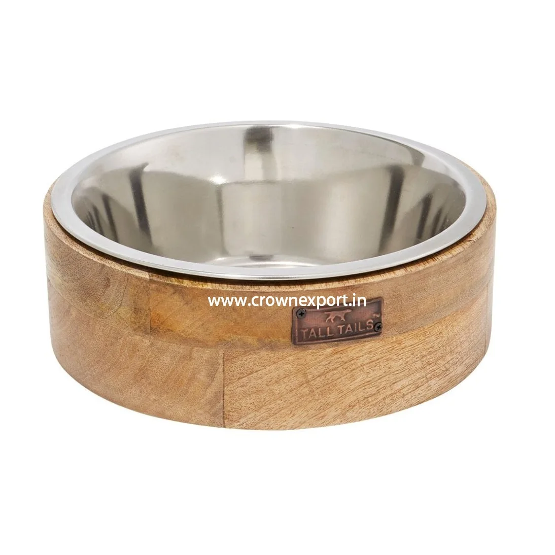 Classic Wood and Stainless Steel Pet Feeder Indian Dog Bowl Pet Bowl Wooden Feeder Dog Food Bowl Feeding Cup wooden dog Feeder