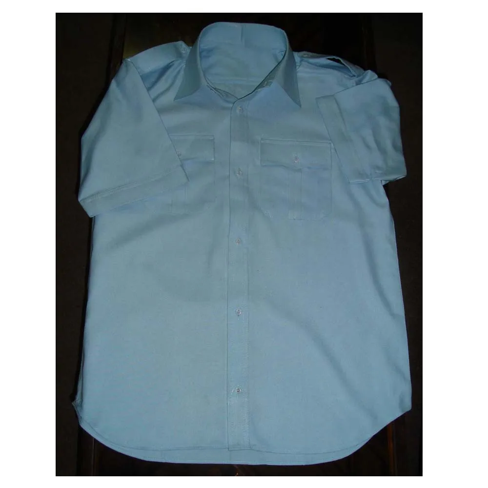Professional customized half sleeve men suiting cotton shirt with machine made logo for marching band OEM