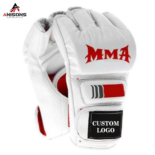 OEM Service Men Punching MMA PU Boxing Gloves Pakistan Made Best Price Men Half Finger MMA Gloves For Sale