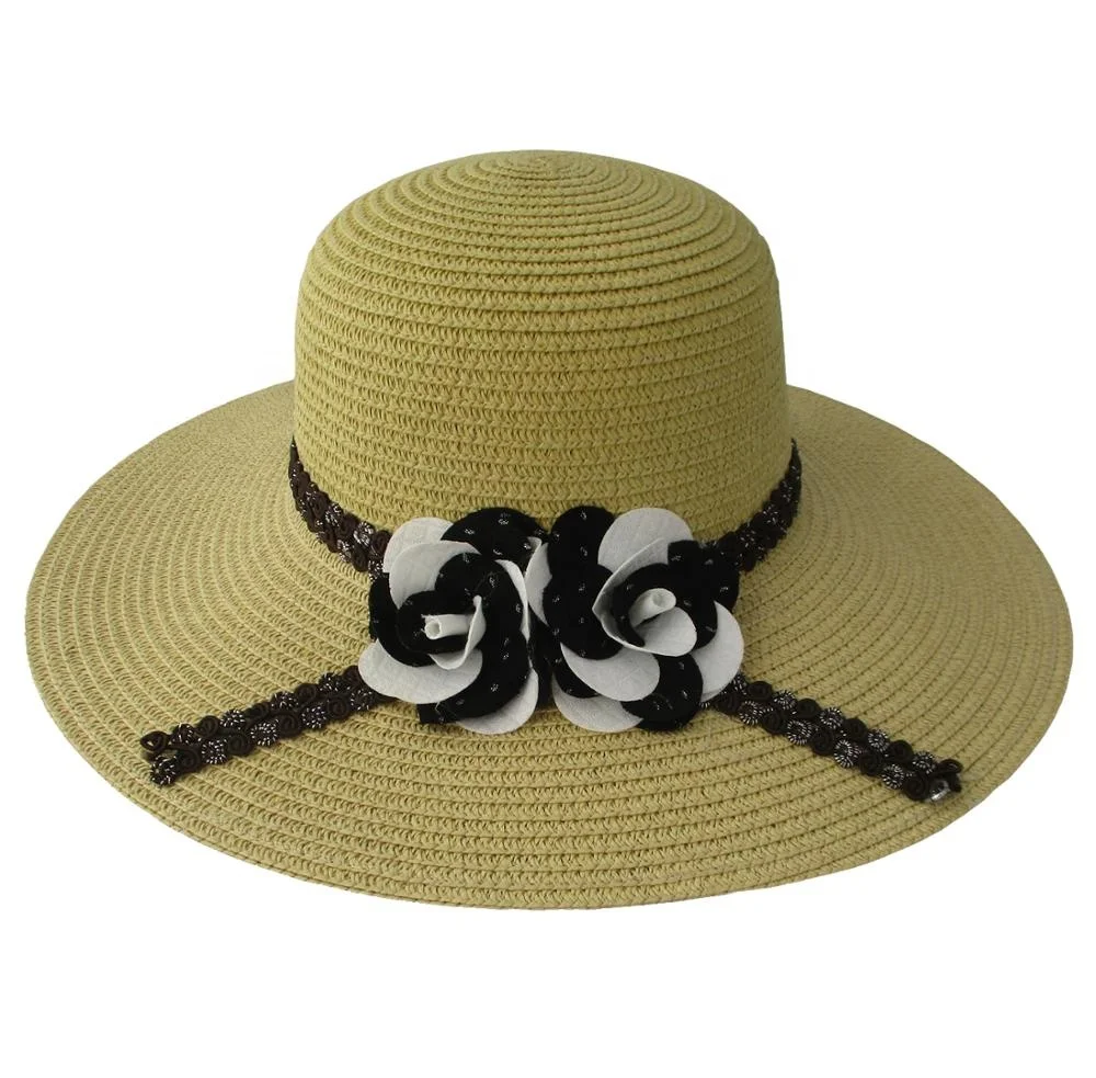 Wholesale women wide brim hat beach straw sun hat