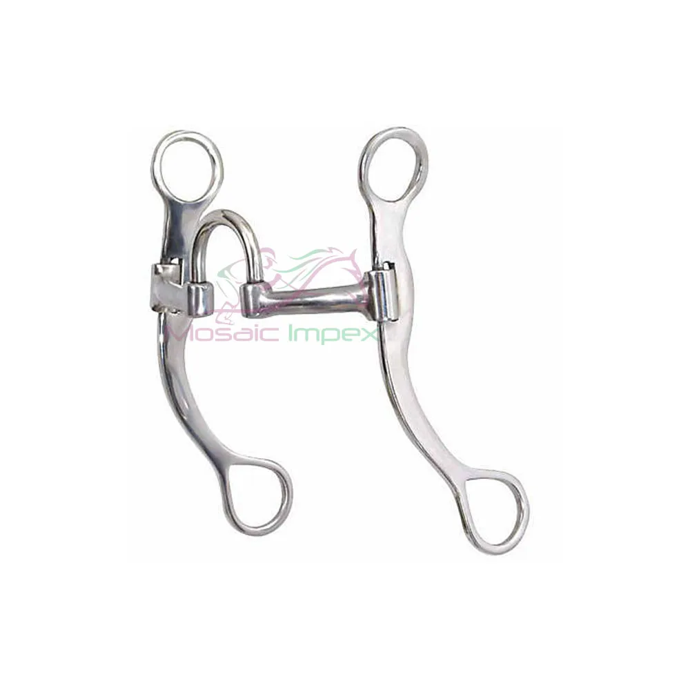 Mosaic Impex Horse Equipment Racing Bits Stainless Steel Weymouth Bits Improved Medium Port Mouth with Hooks and Curb Chain