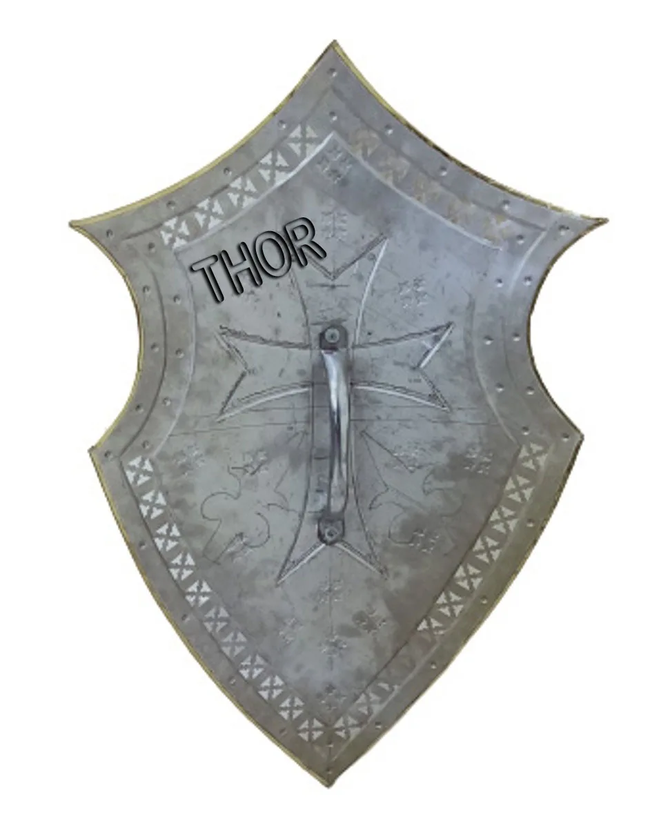 Армированный боевой щит, функциональный костюм для реконструкции, щит из стали 18Ga, средневековый защитный щит