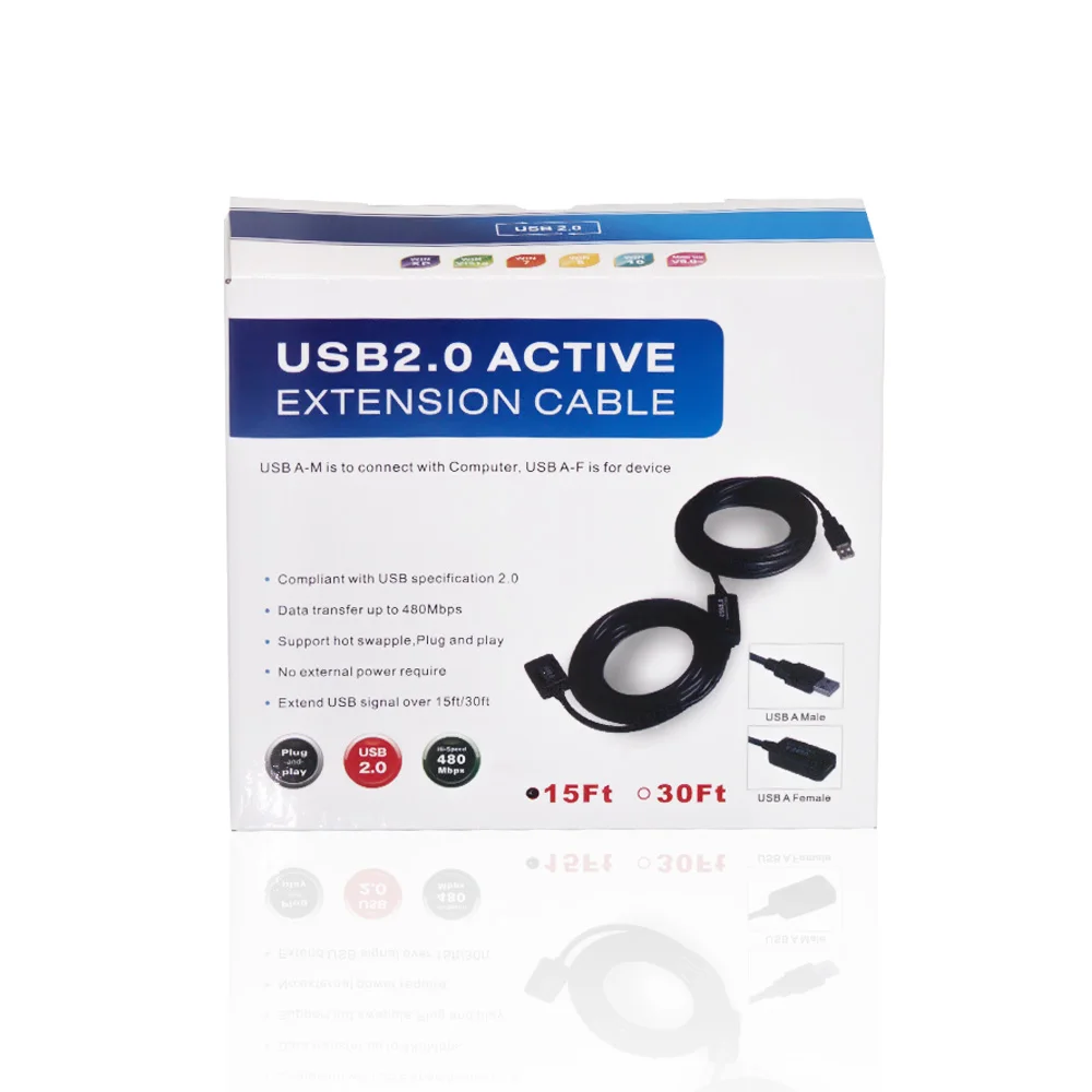 YIWANDA  High Speed USB 2.0 A Male to A Female Repeater Cord 15M Long USB Active Extension Cable for PlayStation Xbox Printer
