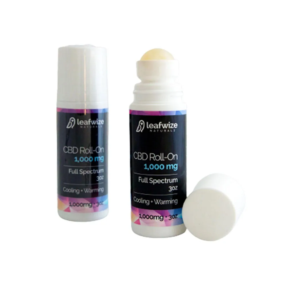 Leafwize Naturals CBD местный валик, полный спектр 1000 мг, сильный согревающий и охлаждающий гель для снятия боли
