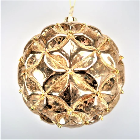 Christmas Decoration Light Blue Glass Twisted Ball Ornament