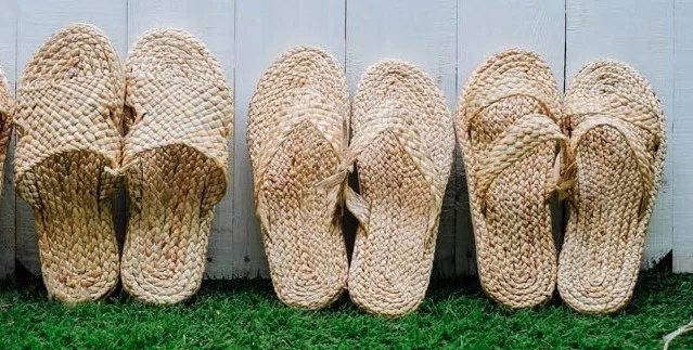 Уникальные тапочки Boho из Вьетнама с Гиацинтом воды для отеля или курорта женские шлепанцы (0084587176063 WS песчаный цвет)