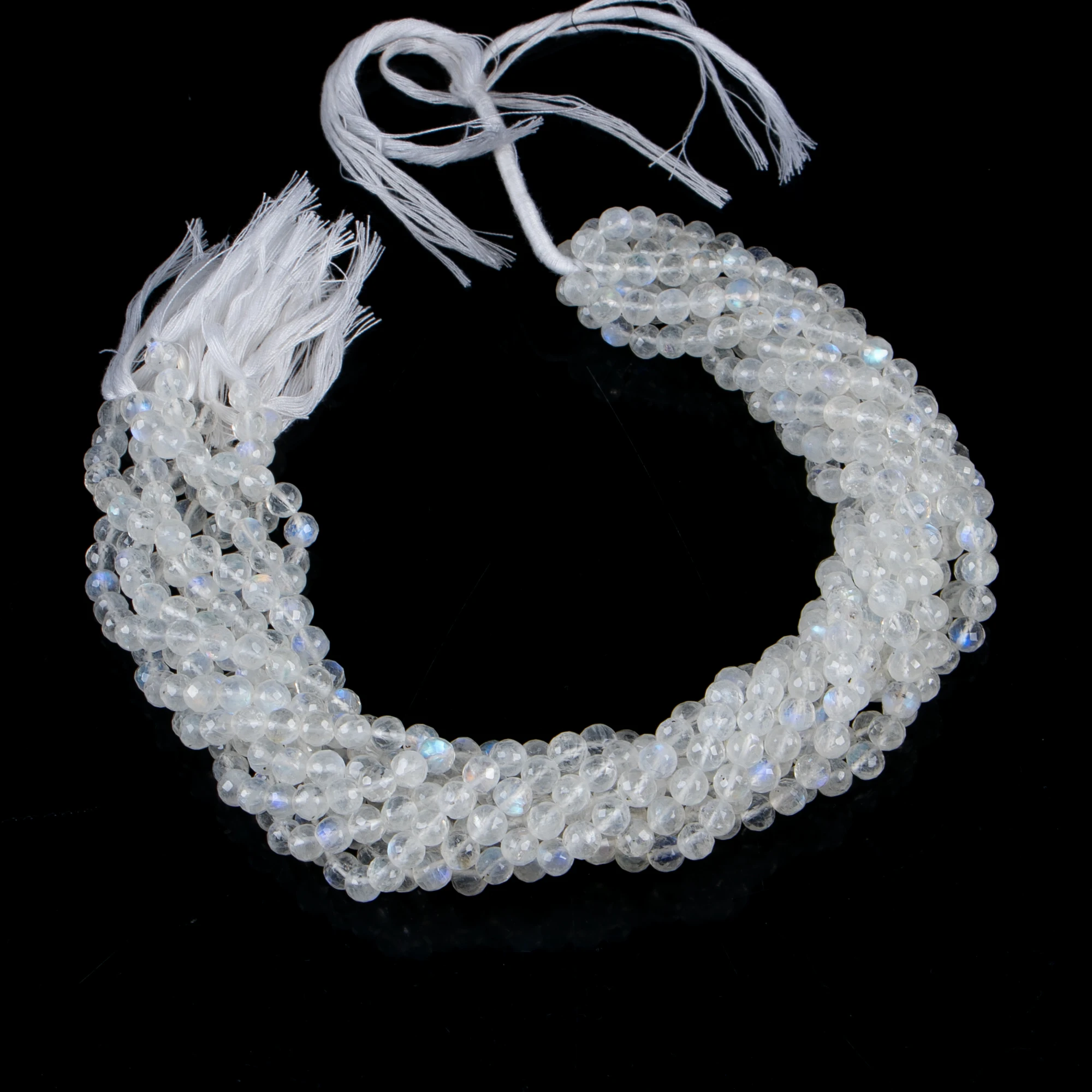 Natural Moonstone Faceted Round Shape Gemstone Beads Faceted Rainbow Moonstone Beads Wholesale Beads