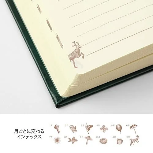 FOR MIDORI STA-1289 3/5 Years Continuous Use Door Series Recycled Leather Diary Notebook Notepad Life Record