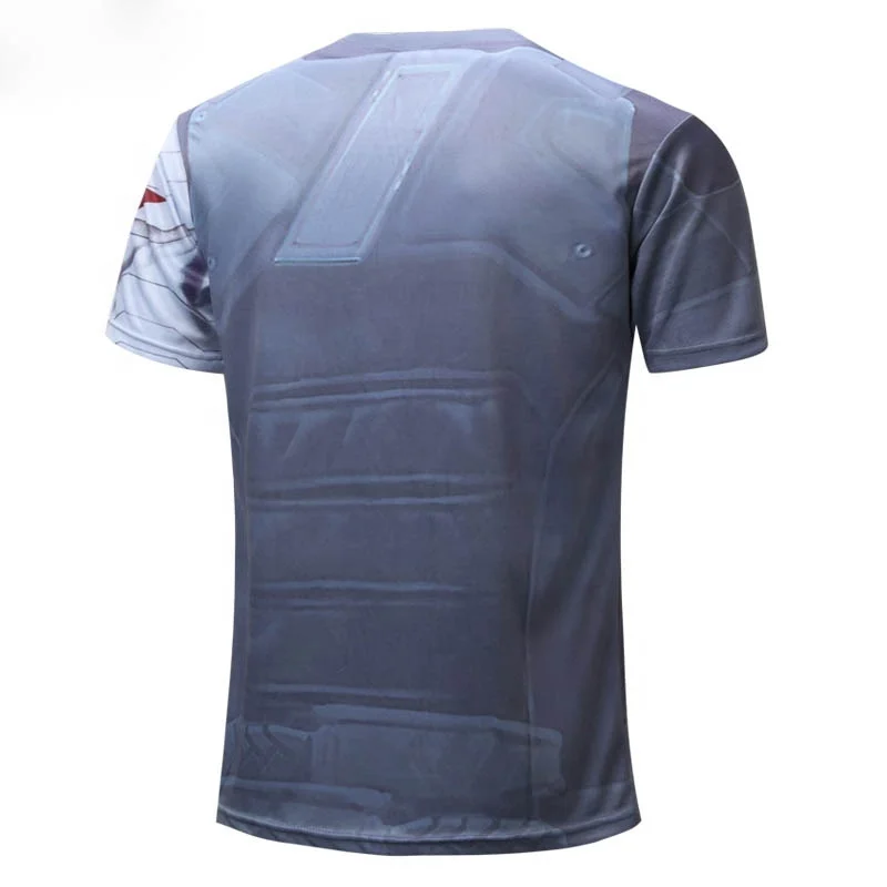 Men Casual T-shirt 100% Polyester Sublimation 3D Printed Marvel Hero T Shirts All Over Sublimated Tshirt