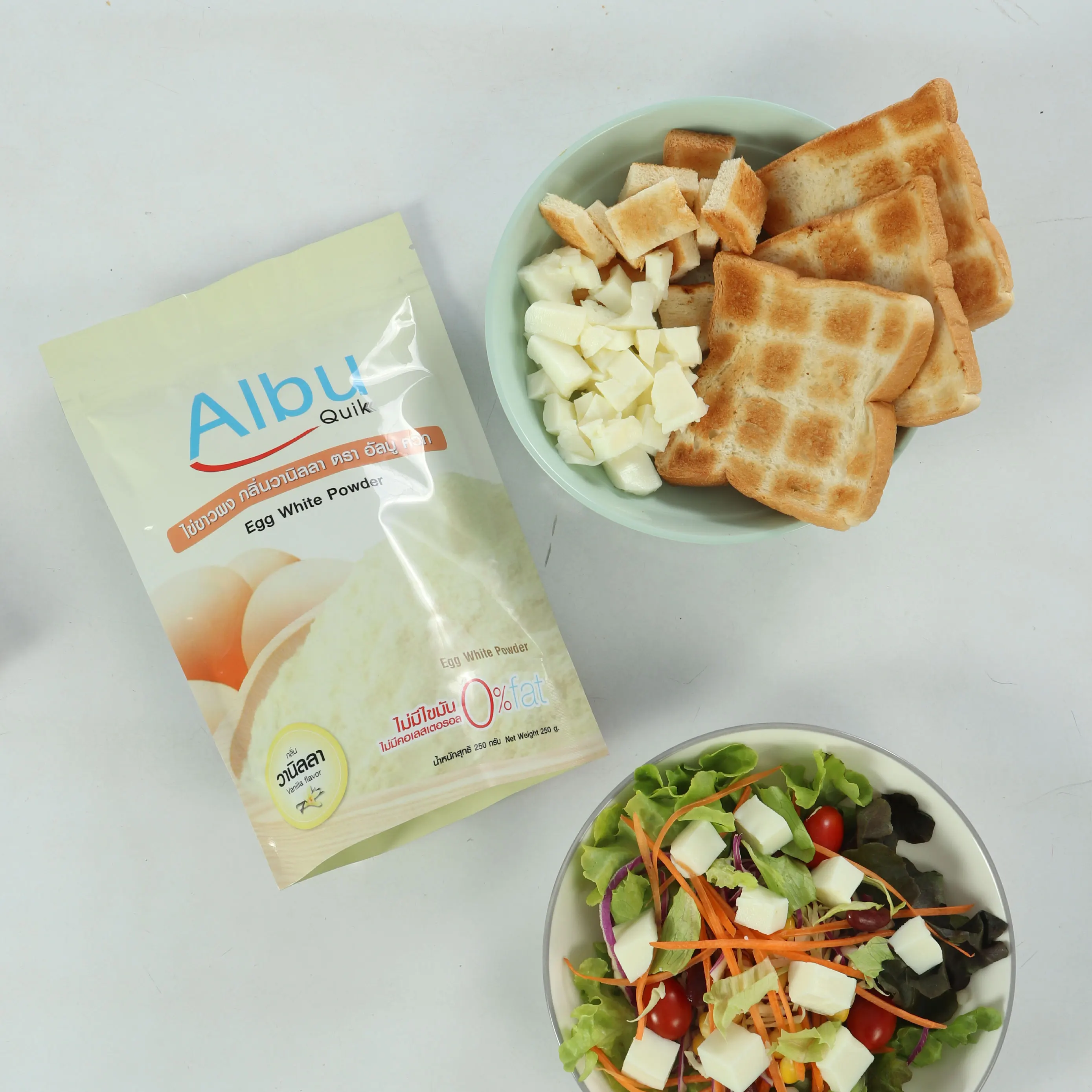 
No Fat Vanilla Flavor Chicken Egg White Powder With HACCP Certification From Thailand 