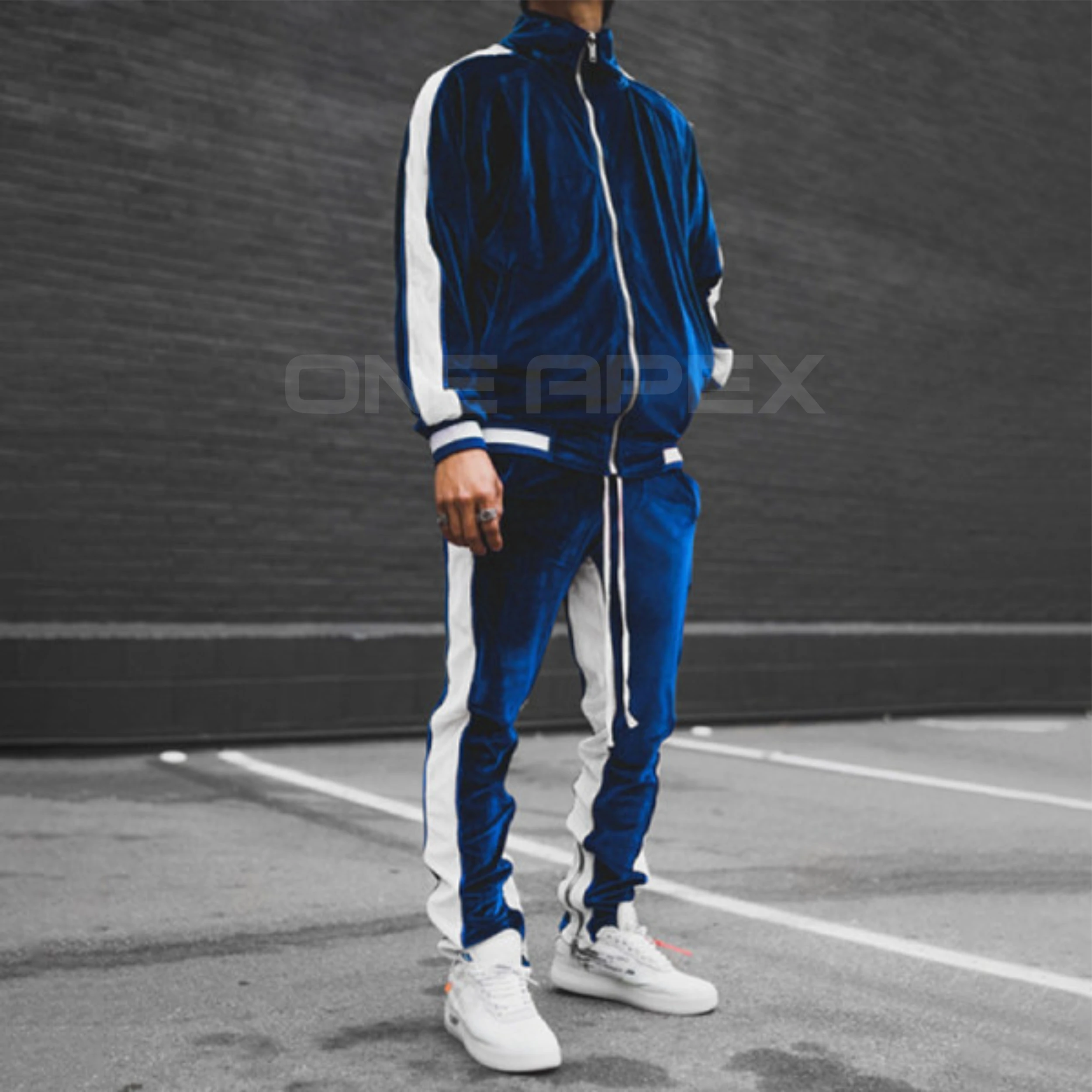 oneapex Two Piece Set Velour Tracksuits men Jogging Suits Wholesale Velvet Tracksuit SweatSuits custom made in pakistan
