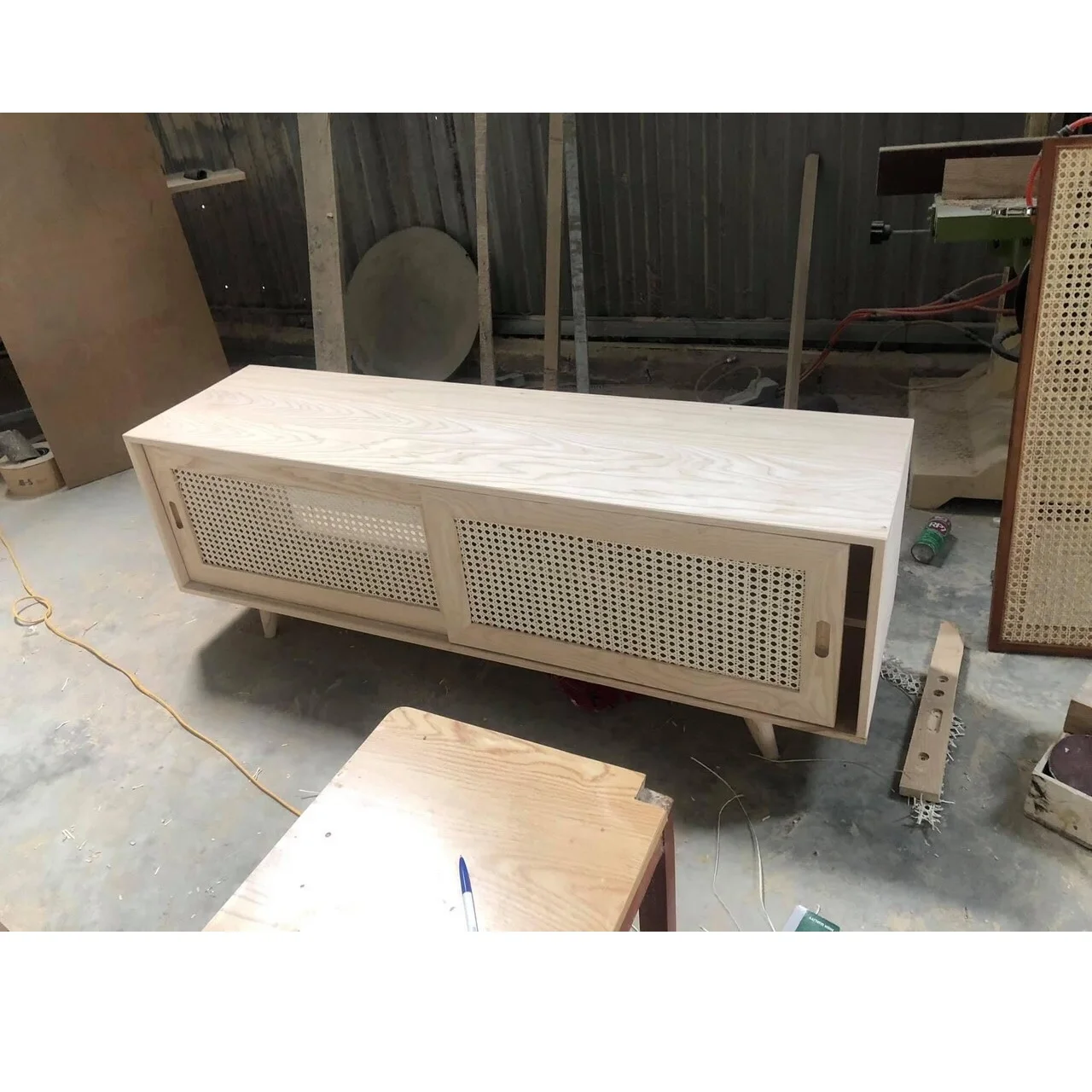 High Quality Wholesale Home Office Application Wooden Rattan Cabinet Export From Vietnam