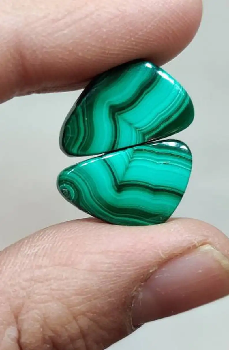 100% Natural Green Malachite Flat Fancy Shape Cabochon Gemstone for 925 Sterling Silver Jewelry Making Rings Necklace Bracelet