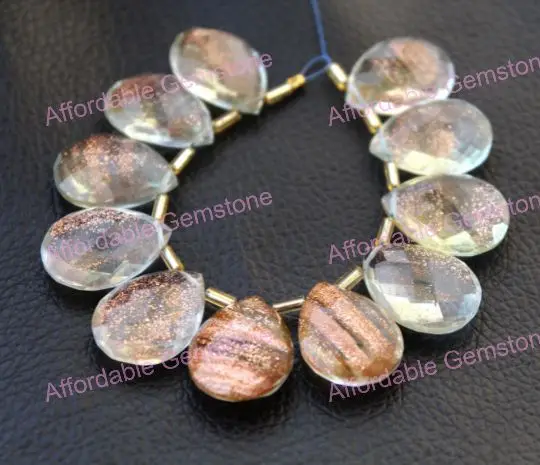 Камень солнца кварц груша изготовление ювелирных изделий драгоценные камни граненые солнцезащитные сверху редкие бусины и