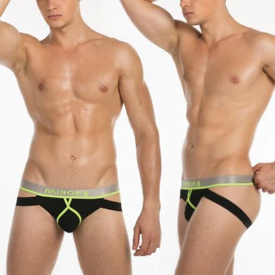 Мужские трусы-боксеры WKER, с U-образным выпуклым мешочком и двойными стрингами, из чистого хлопка, сексуальные мужские трусы