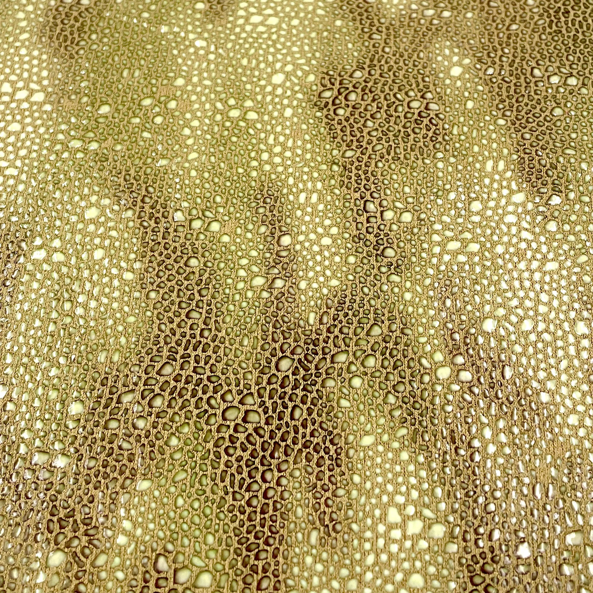 EPO High Quality Stretch Lightweight Polyester Spandex with Laser Transferred Pearl Fish Design for Bags