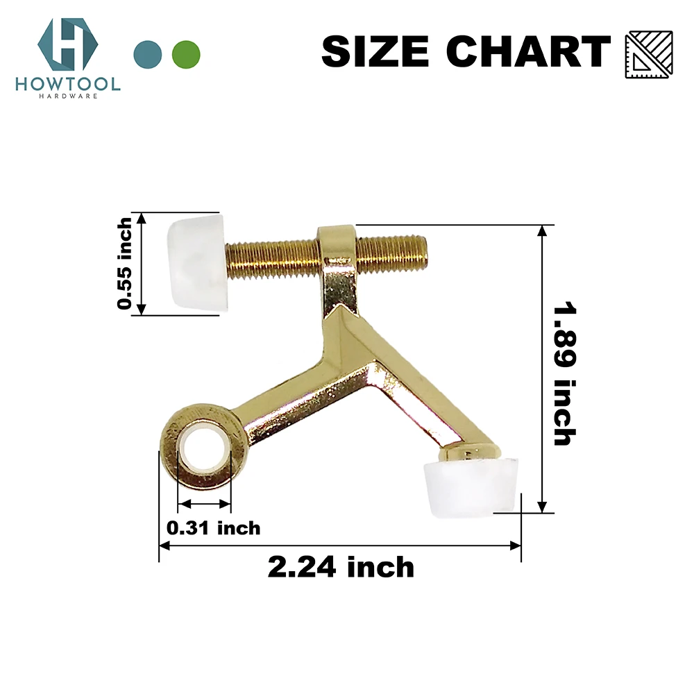 HOWTOOL B300 дверная пробка из матового никеля сверхпрочный шарнирный штифт дверной ограничитель с белыми резиновыми наконечниками