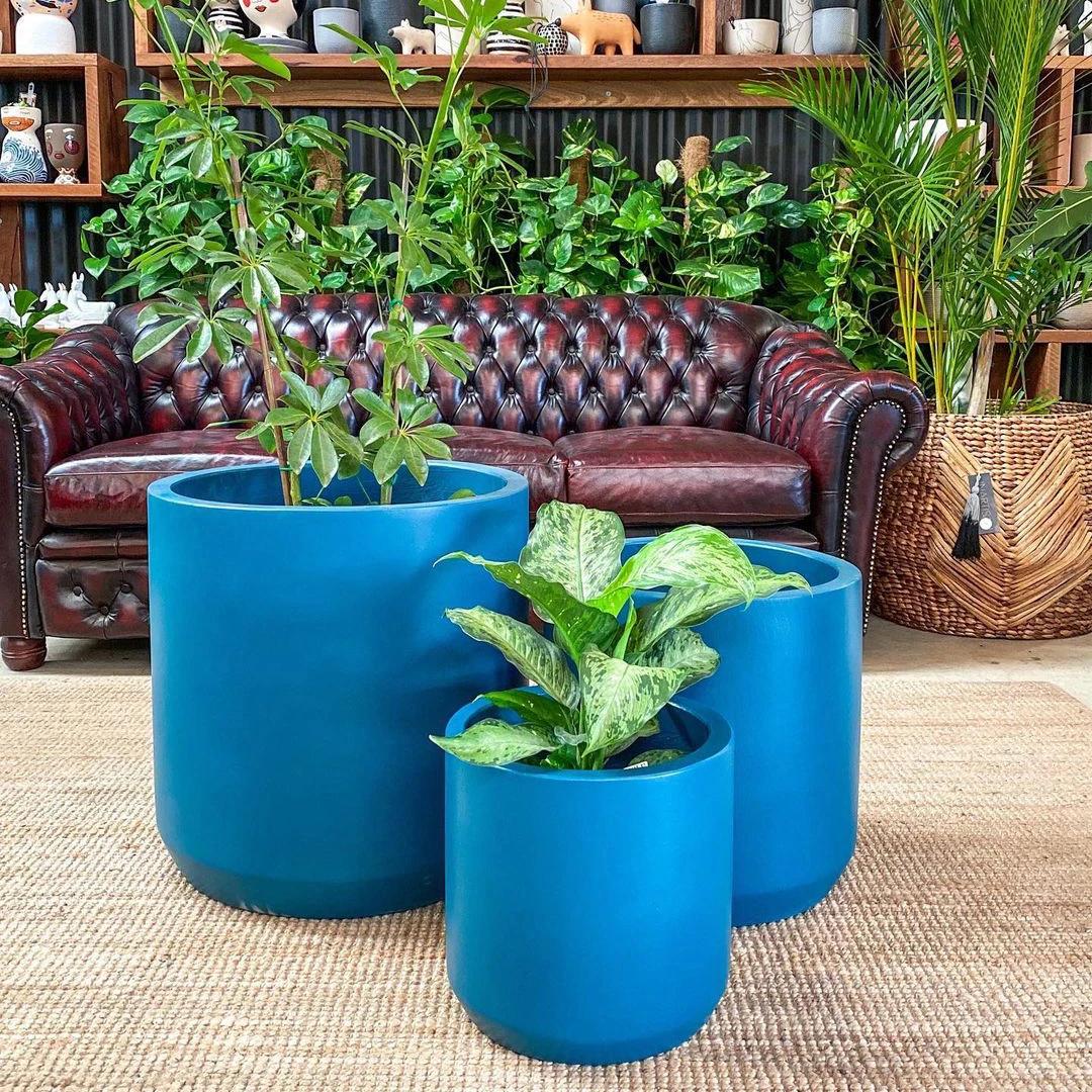 Rectangular planter vases different size for table using ceramic painting color fiberglass material