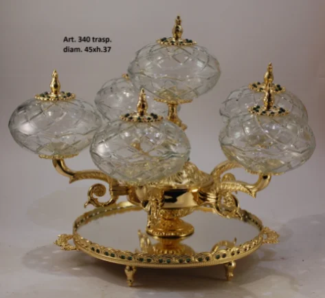 Brass Plated Gold Luxury Crystal Vase Ornaments Mashite Classic Minimalist Italian Table Decoration Living Room Food top