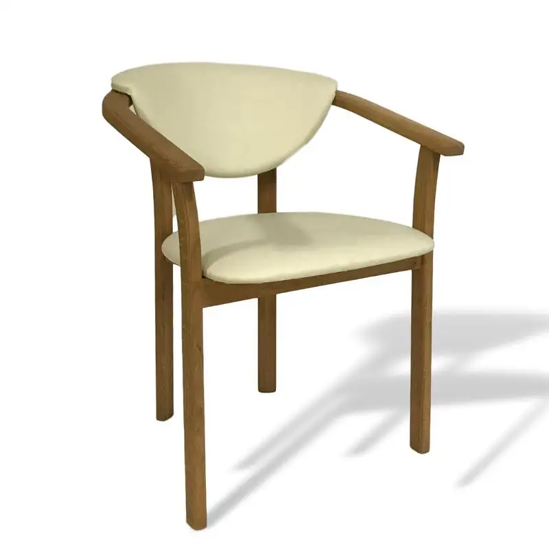 
 Твердый дуб белый кожзам Карвер стул  