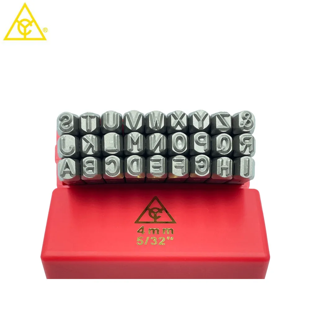 4mm metal letter stamps punch set for DIY leather craft printing tools
