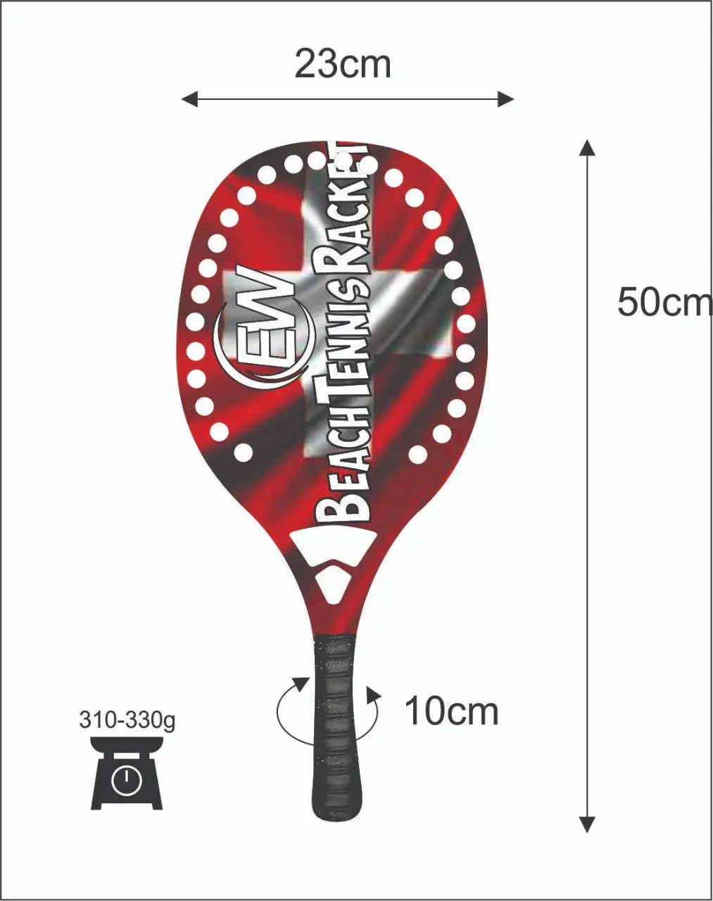 
Beach Tennis Rackets Custom Carbon glass Beach Paddle/Padel Racket with your logos and color combinations 