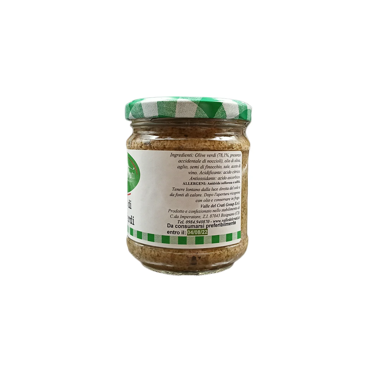 Green Olive Cream | Italian spread cream with green olives and spices in olive oil | 180 gr