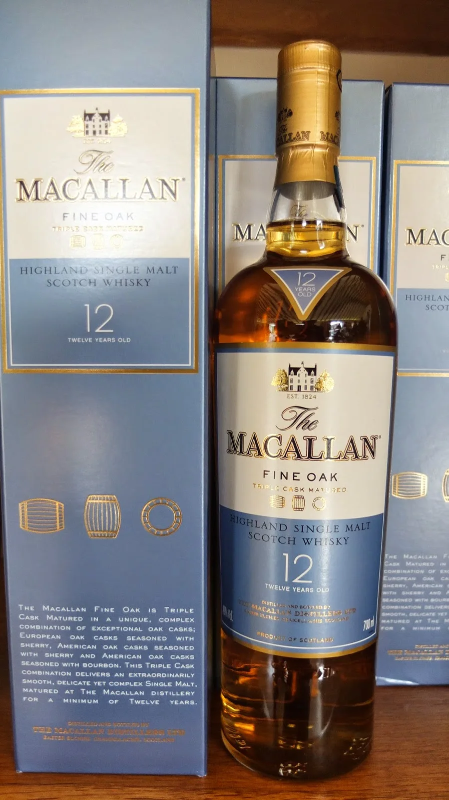 AUTHENTIC 12 YEAR-OLD 700ML PREMIUM SCOTTISH MACALLAN FINE OAK WHISKY