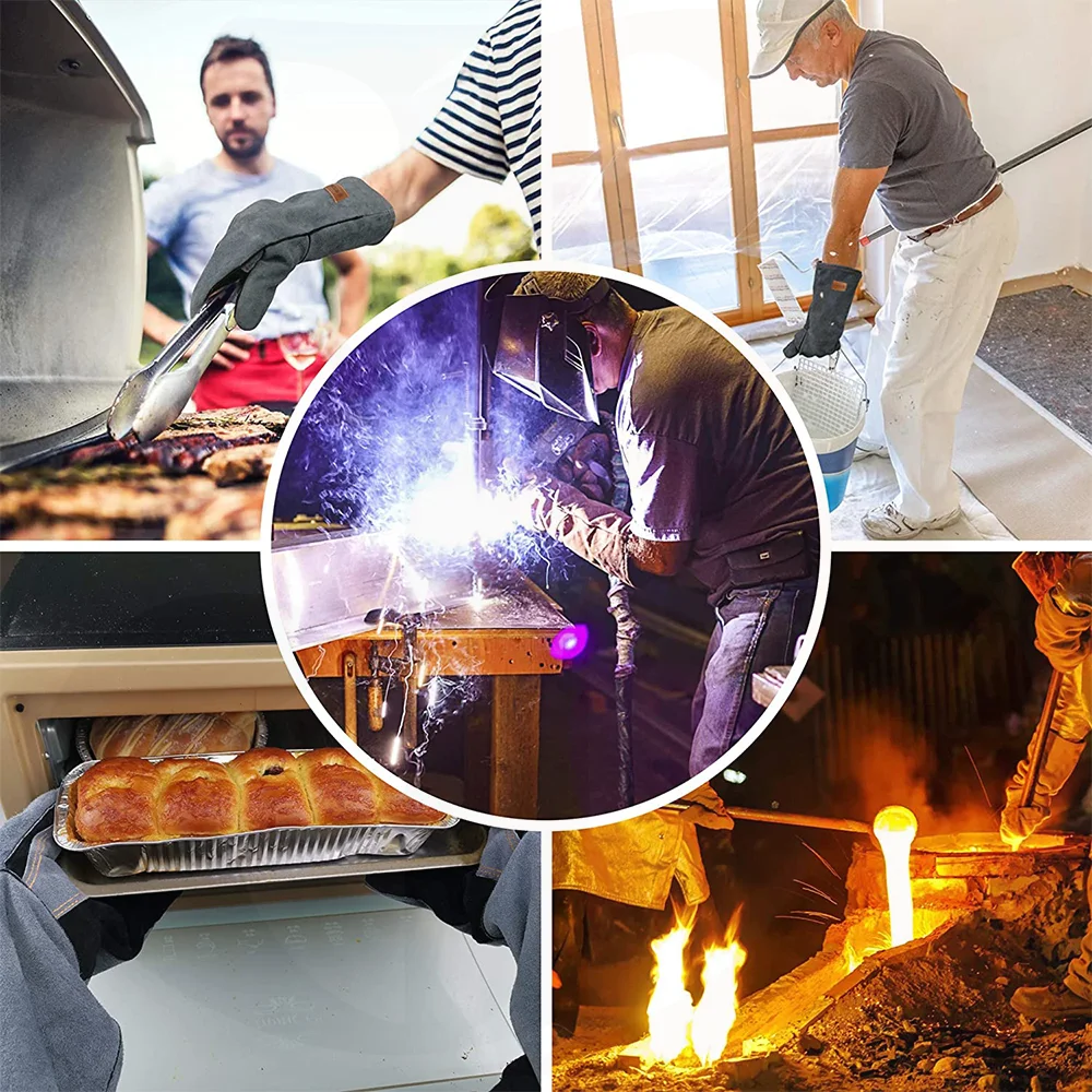  Кожаные сварочные перчатки с кевларовым швом жаростойкие тяжелые Duty16 дюймовые защитные для камина индивидуальные PK