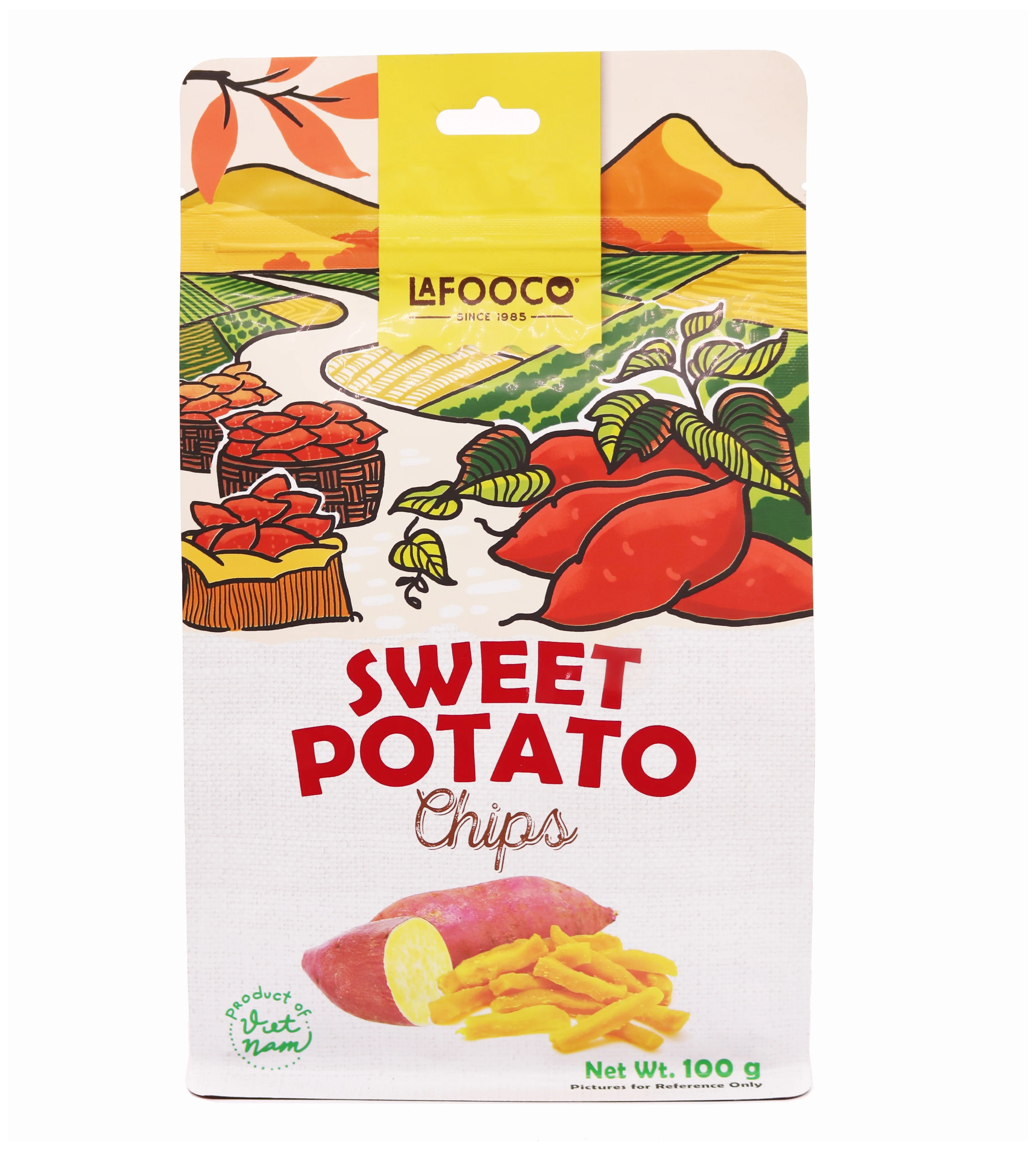 Best Price Dried Sweet Potato Chips 100g Standing Pouch Bag Vietnamese Specialty Snack Free sample