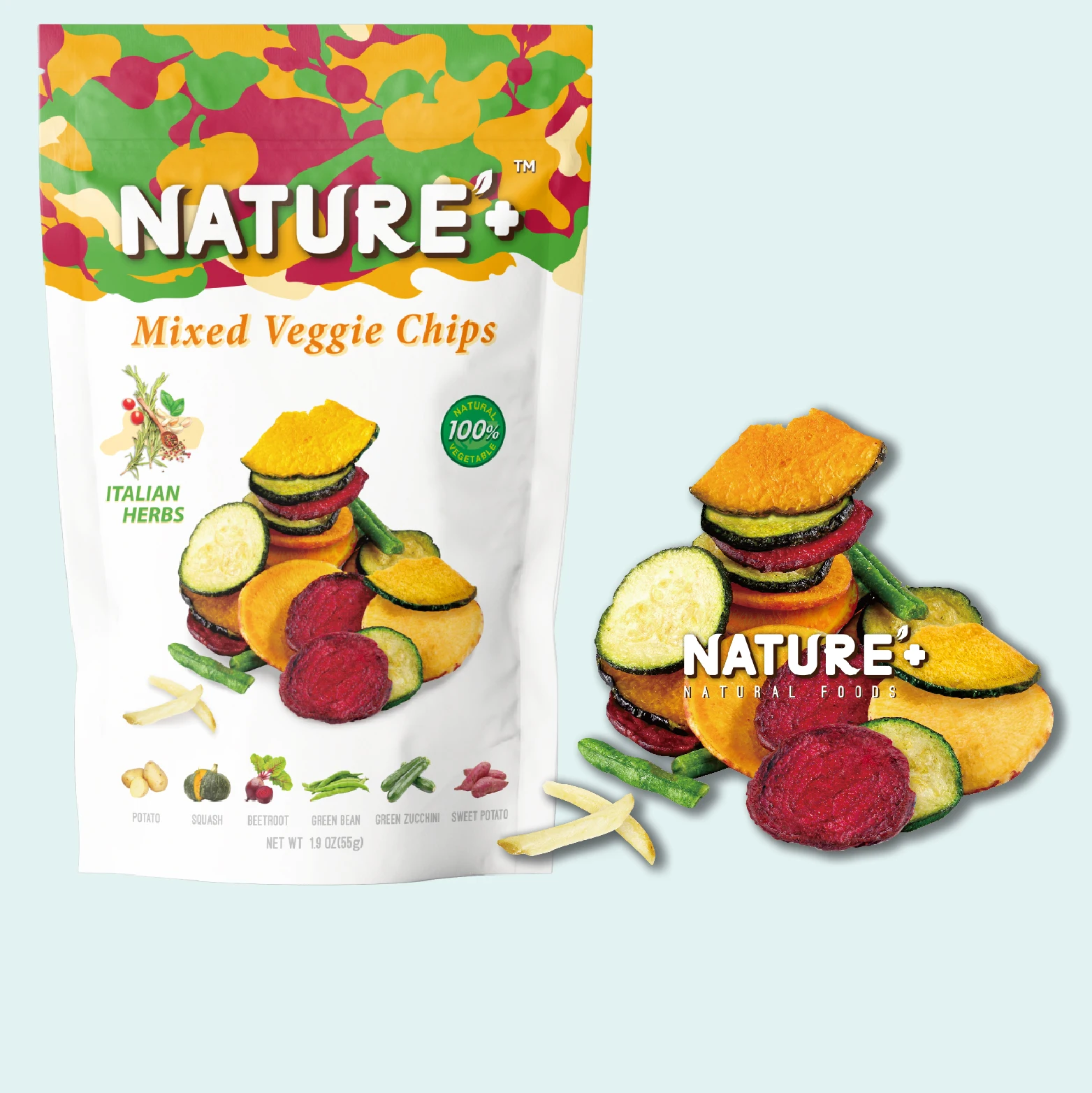 Camouflage Colorful Dried Mix Veggie Chips Healthy Snacks Low Salt Vegan Snack Manufacturer Fried Chips