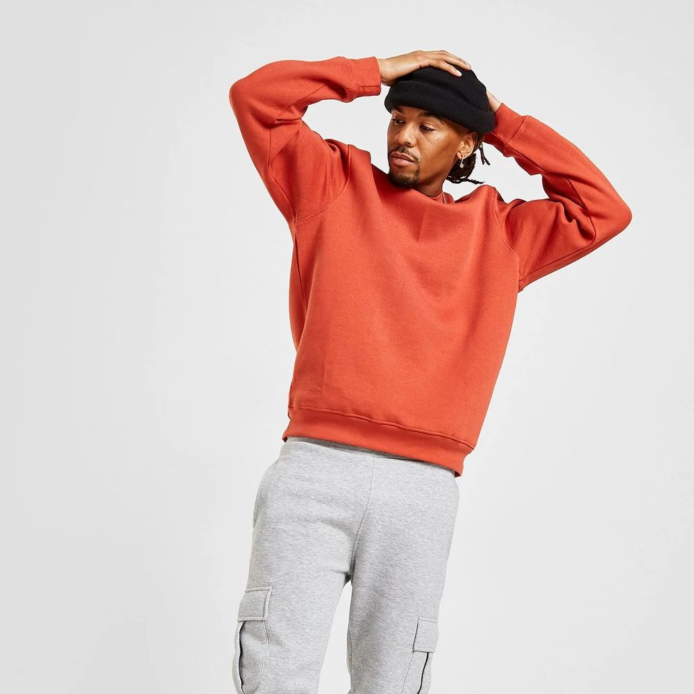 Однотонная французская махровая Мужская Толстовка Оверсайз с круглым вырезом, оптовая продажа, высококачественный хлопковый пуловер на заказ, мужская толстовка с логотипом на заказ