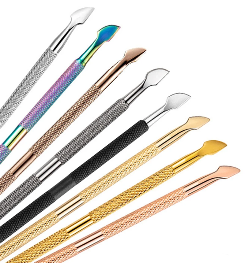 Косметические инструменты из нержавеющей стали кутикулы Ложка Толкатель розового золота цвет 127 мм Маникюр Педикюр чистый уход CE