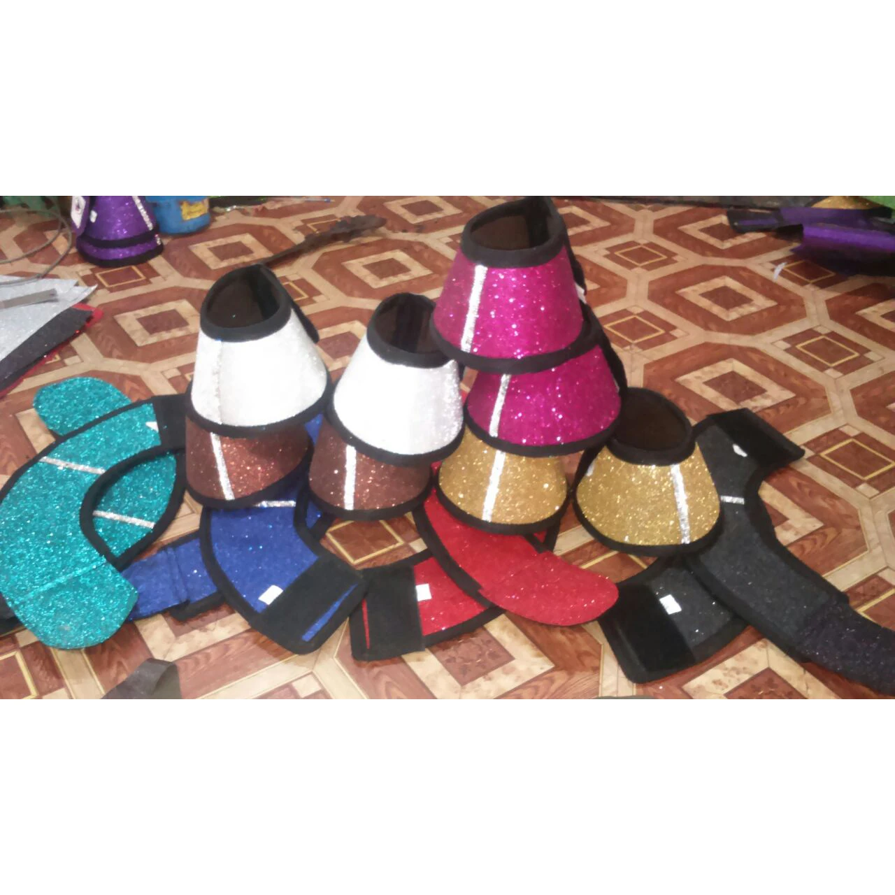 Glitter horse purple bell boots horse bell boots IN;34648 full cob Shetland