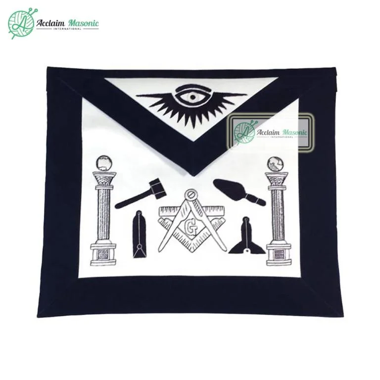 Hand Embroidery Apron Tools Masonic Navy Blue