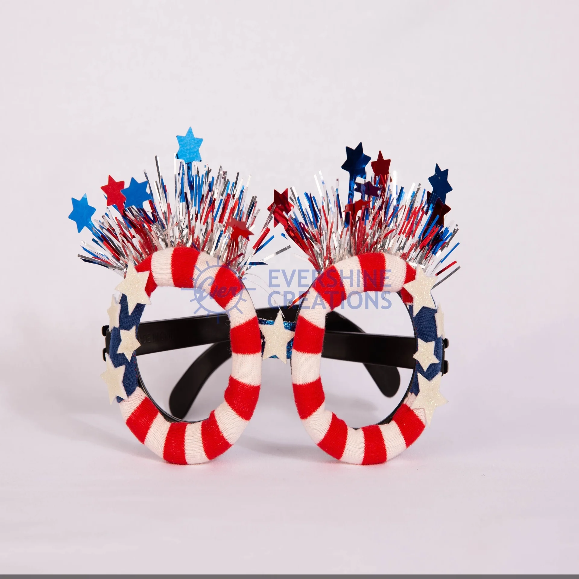 
U.S. NATIONAL DAY NOVELTY ACCESSORY PLASTIC GLASSES HOLLOW AMERICA FLAG PATTERN TASSEL 