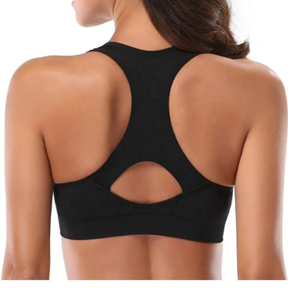 
Zipper Yoga Bra Top S-XL Women Padded Yoga Sports Top Breathable Workout Running Fitness Gym Yoga Shirts Sports T-Shirt 