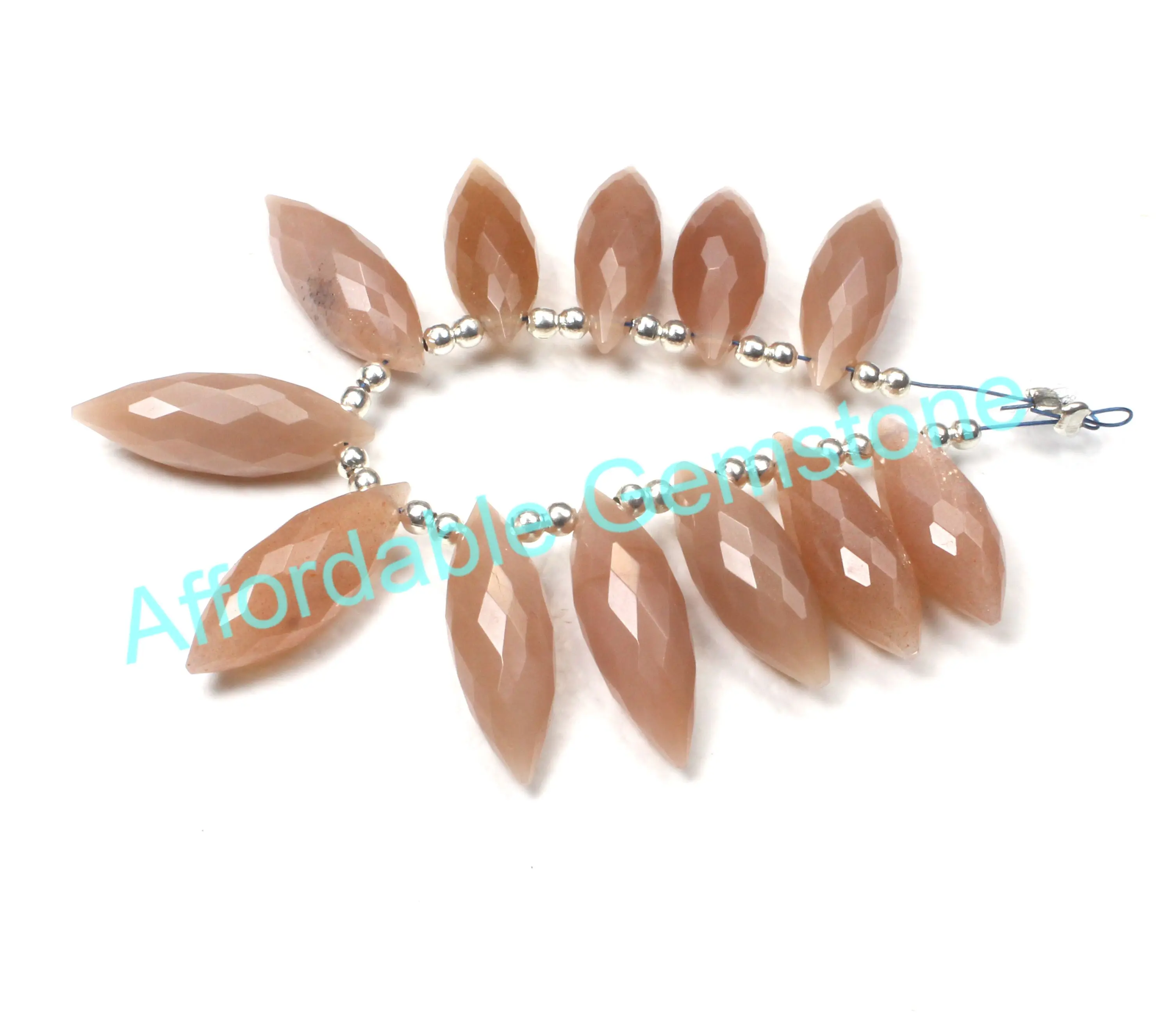 Peach moonstone top drill gemstone faceted gemstones beryl shape stone affordable gems wholesale gems high quality stone beads