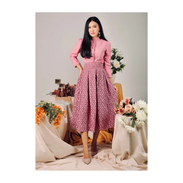 Best Seller Thai Casual Womens Dresses Premium Products Hand Made By Lada Lanna Collection 015 Thai Jirada set