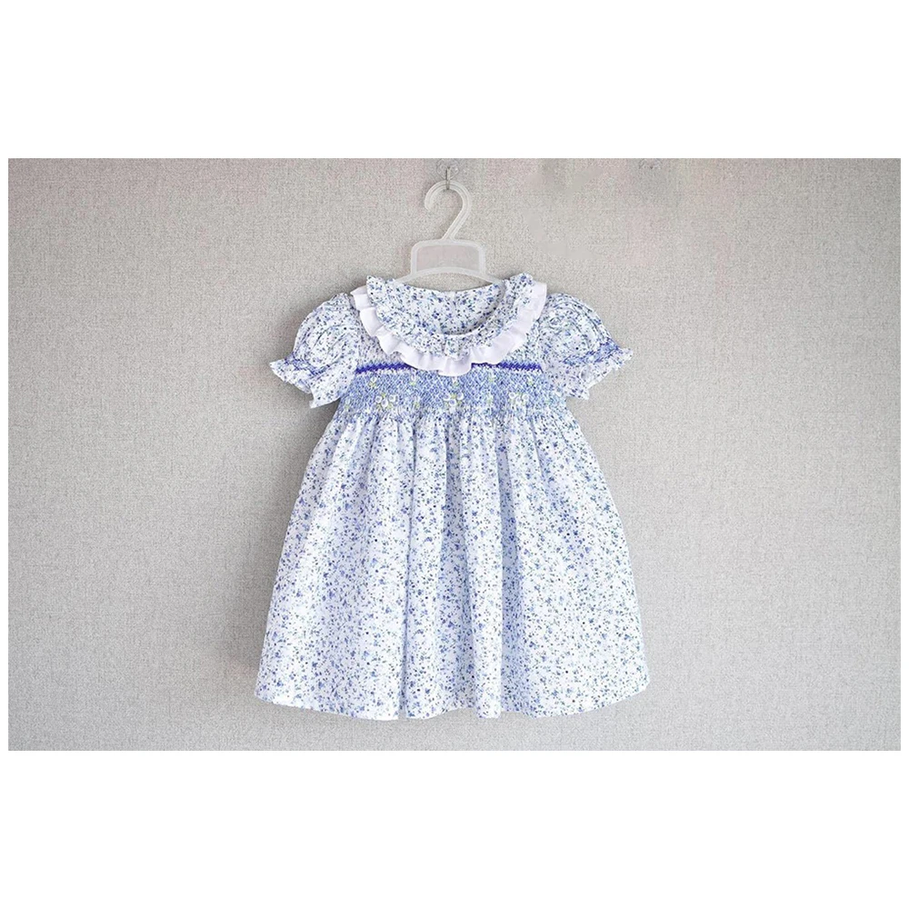 Baby smock dresses for girls smocked hand made cotton kids clothes boutiques wholesale