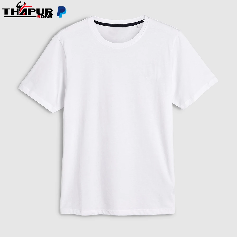 Однотонные повседневные мужские летние футболки больших размеров 100% органический хлопок простые