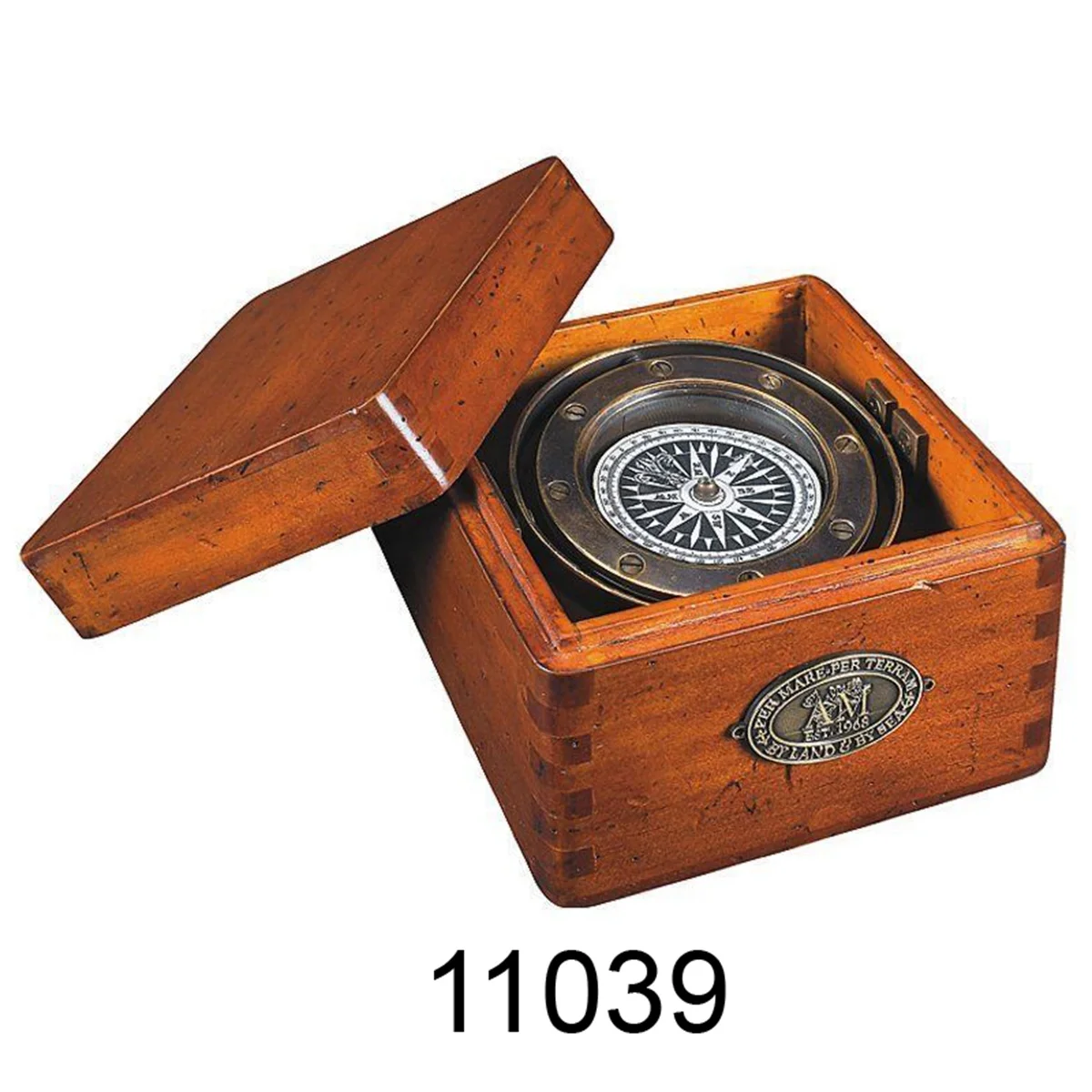 Manufacturer Of Gimble Compass In Wooden Box Vintage Reproduction Brass compasses for survey and decor